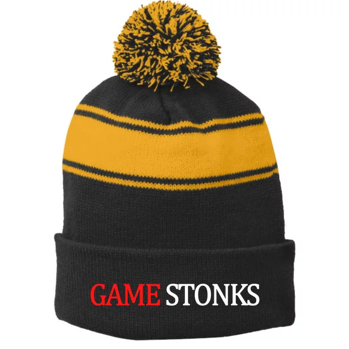 Game Stonks Stripe Pom Pom Beanie