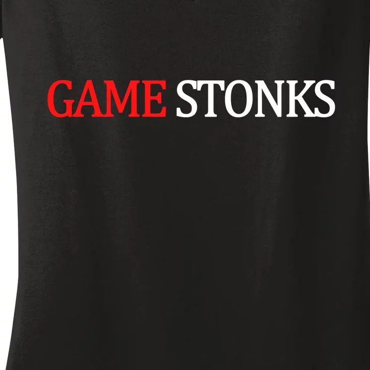 Game Stonks Women's V-Neck T-Shirt