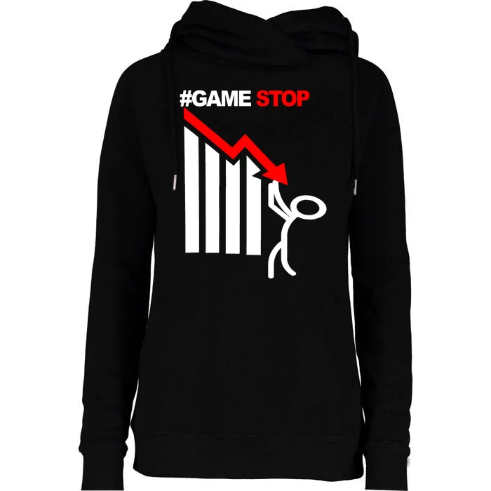 Game Stop Decline Fall Stock Invest Womens Funnel Neck Pullover Hood