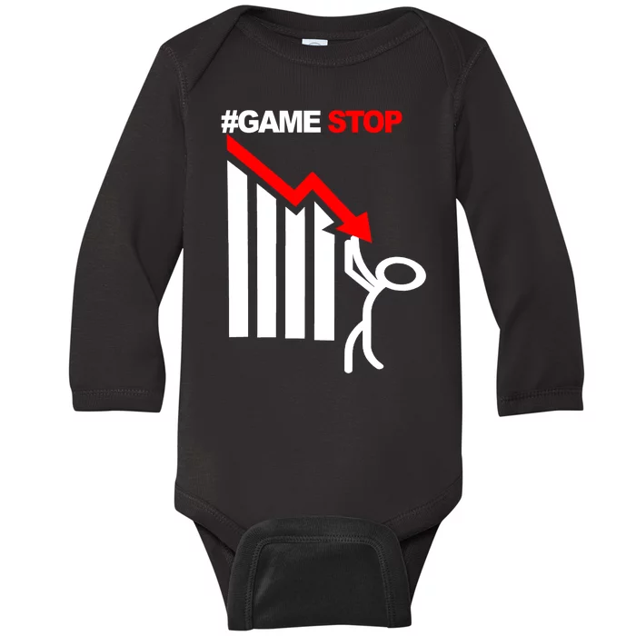 Game Stop Decline Fall Stock Invest Baby Long Sleeve Bodysuit