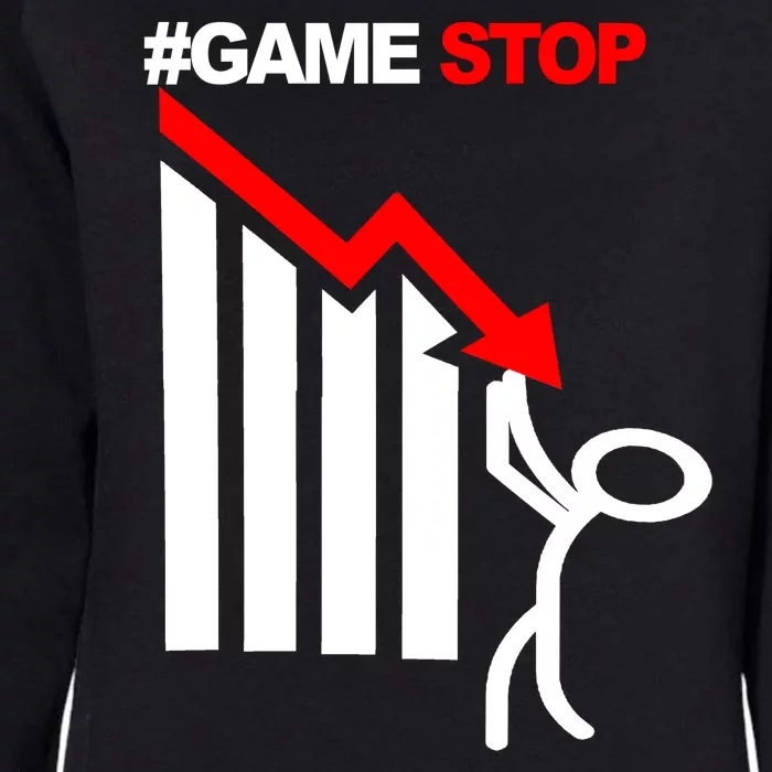 Game Stop Decline Fall Stock Invest Womens California Wash Sweatshirt