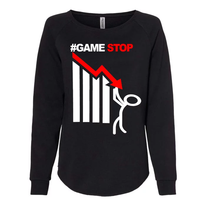 Game Stop Decline Fall Stock Invest Womens California Wash Sweatshirt