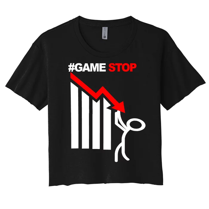 Game Stop Decline Fall Stock Invest Women's Crop Top Tee