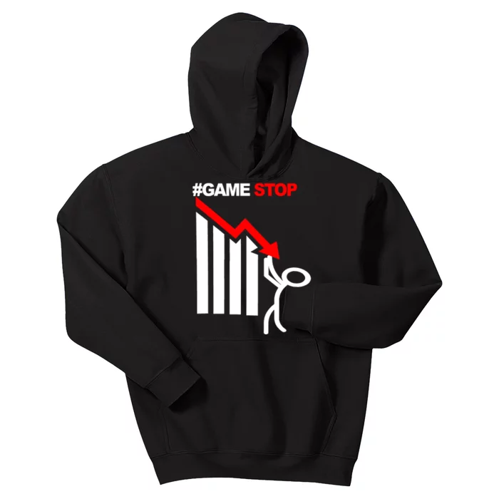 Game Stop Decline Fall Stock Invest Kids Hoodie