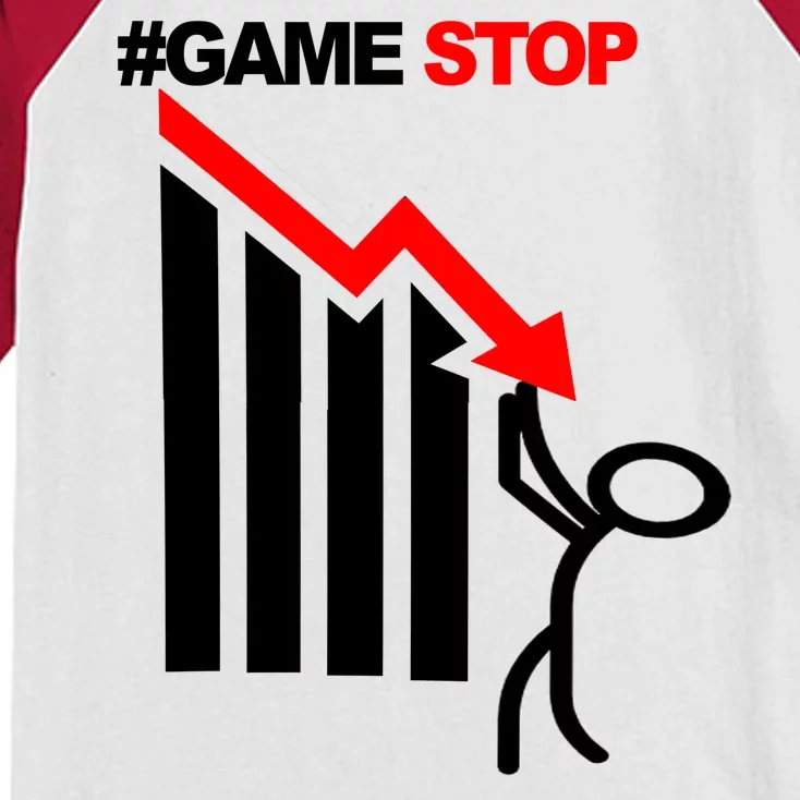 Game Stop Decline Fall Stock Invest Kids Colorblock Raglan Jersey