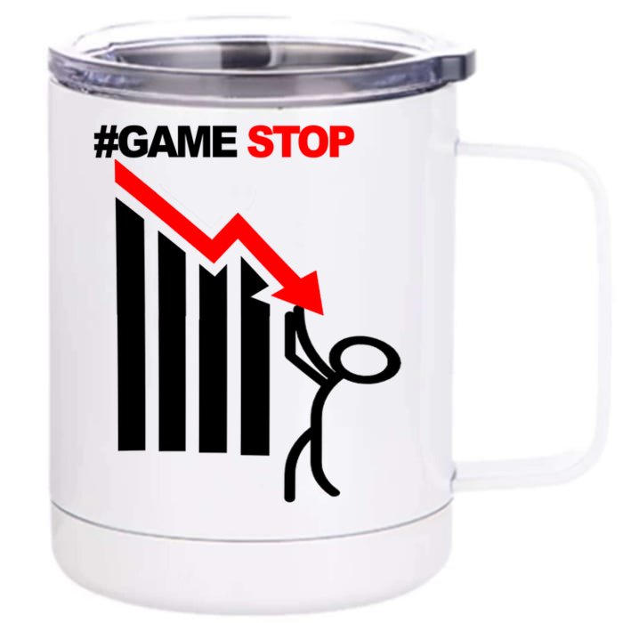 Game Stop Decline Fall Stock Invest Front & Back 12oz Stainless Steel Tumbler Cup