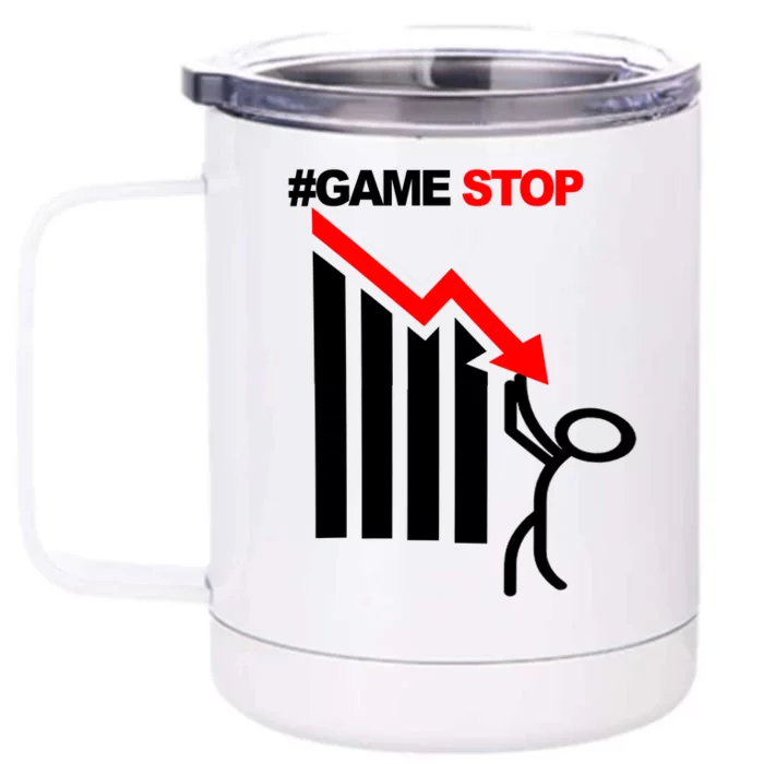 Game Stop Decline Fall Stock Invest Front & Back 12oz Stainless Steel Tumbler Cup