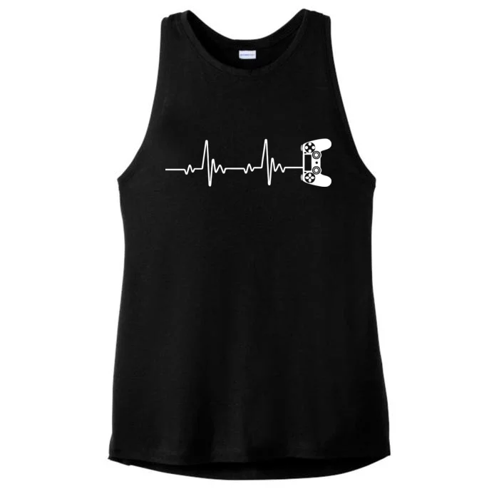 Gamer Controller Heartbeat Pules Ladies Tri-Blend Wicking Tank