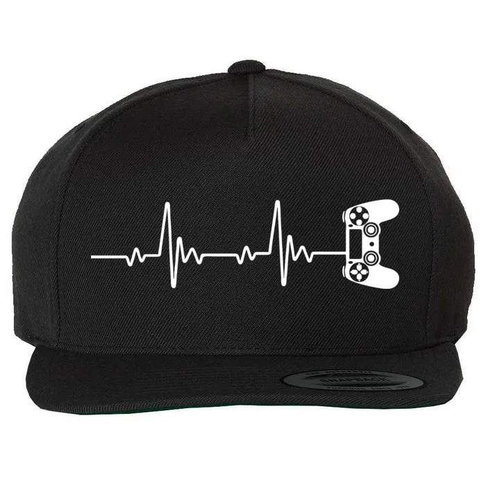 Gamer Controller Heartbeat Pules Wool Snapback Cap