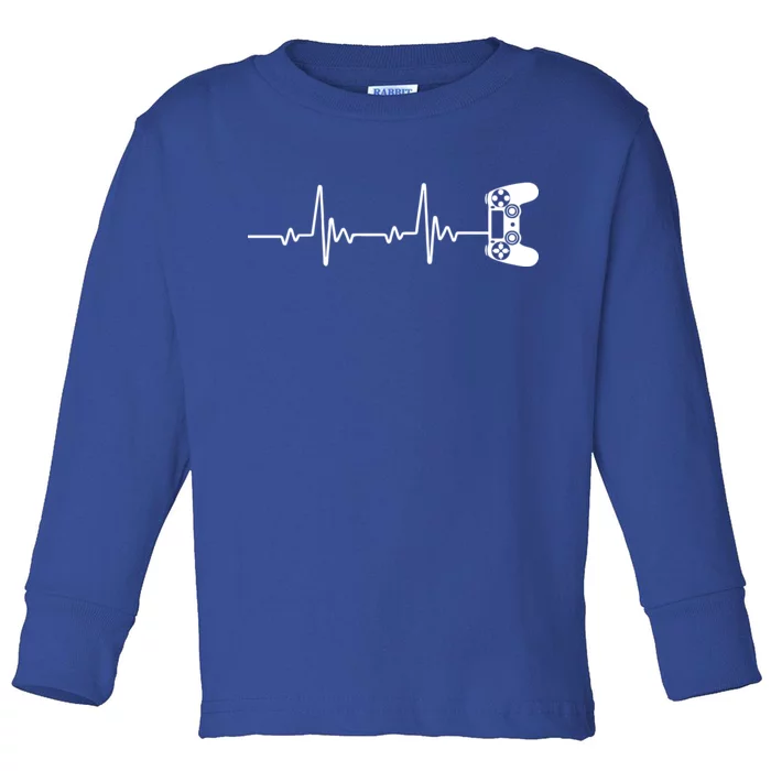 Gamer Controller Heartbeat Pules Toddler Long Sleeve Shirt