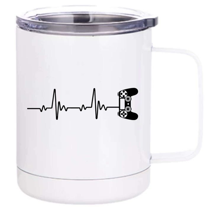 Gamer Controller Heartbeat Pules Front & Back 12oz Stainless Steel Tumbler Cup