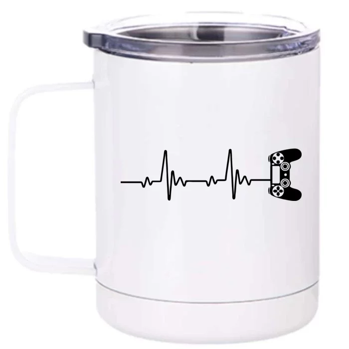 Gamer Controller Heartbeat Pules Front & Back 12oz Stainless Steel Tumbler Cup