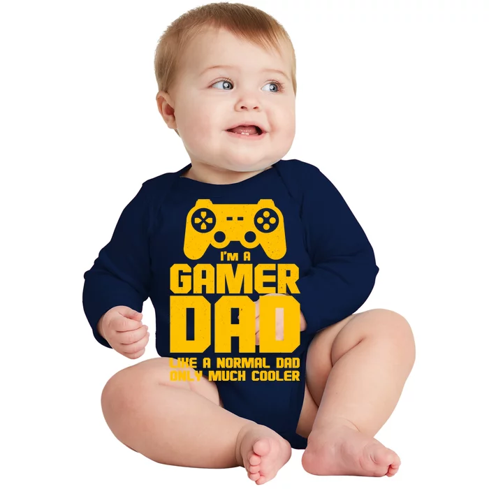 Gamer Dad Like A Normal Dad But Much Cooler Baby Long Sleeve Bodysuit