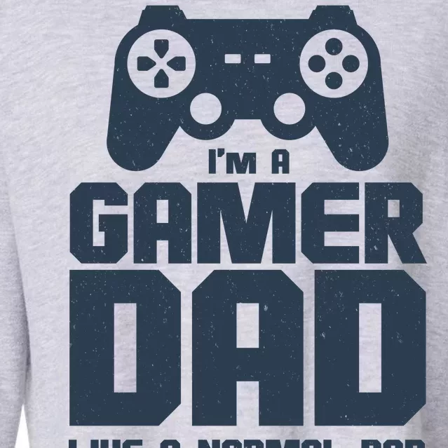 Gamer Dad Like A Normal Dad But Much Cooler Cropped Pullover Crew