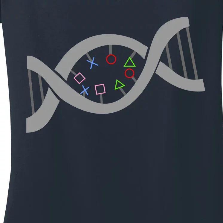 Gamer DNA Strand Women's V-Neck T-Shirt