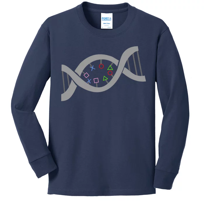 Gamer DNA Strand Kids Long Sleeve Shirt