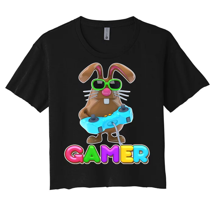 Gamer Easter Bunny Women's Crop Top Tee