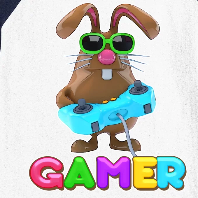 Gamer Easter Bunny Baseball Sleeve Shirt