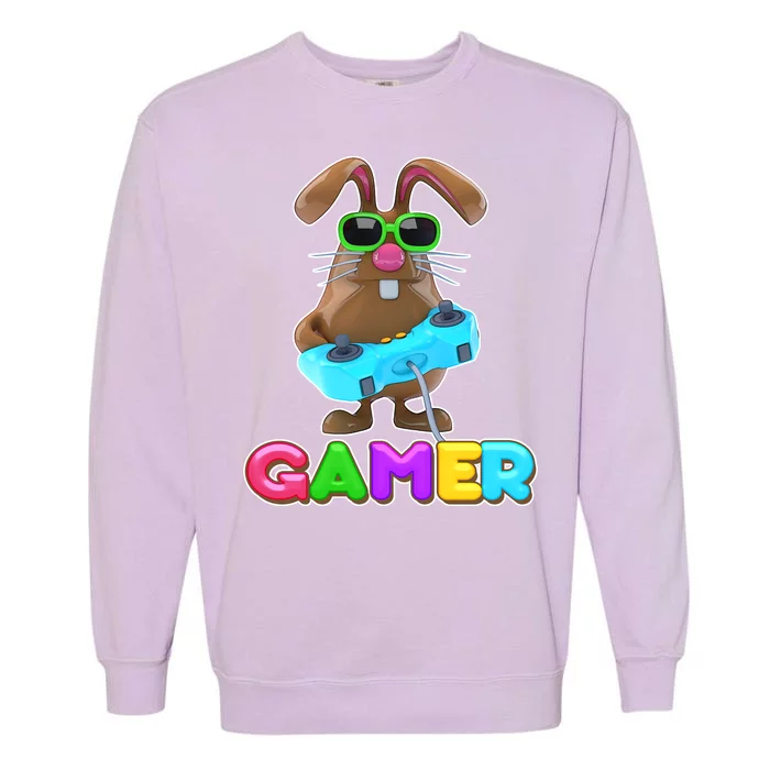 Gamer Easter Bunny Garment-Dyed Sweatshirt