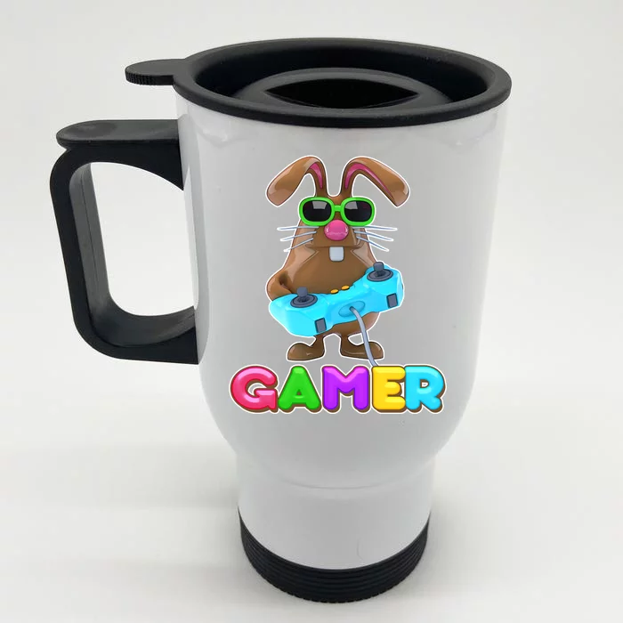 Gamer Easter Bunny Front & Back Stainless Steel Travel Mug