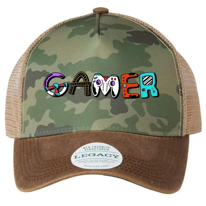 Gamer Element Lettering Legacy Tie Dye Trucker Hat