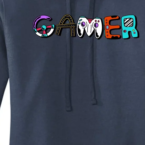 Gamer Element Lettering Women's Pullover Hoodie