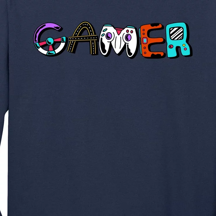 Gamer Element Lettering Tall Long Sleeve T-Shirt