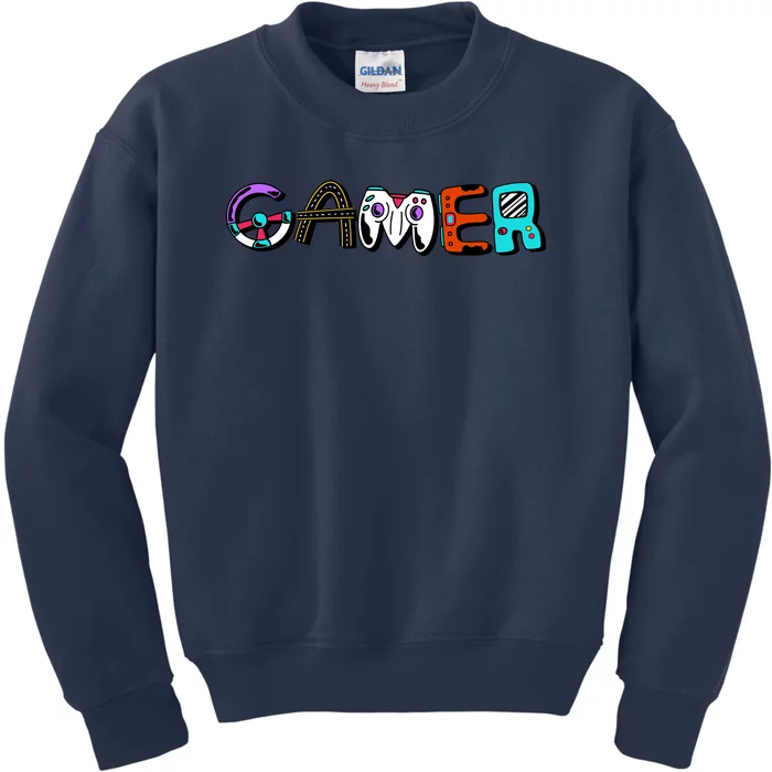 Gamer Element Lettering Kids Sweatshirt