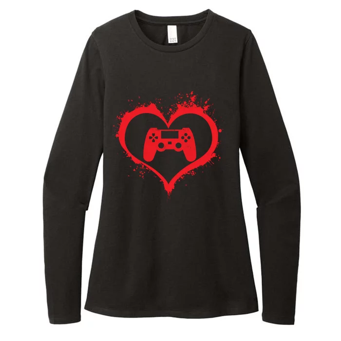 Gamer Heart Womens CVC Long Sleeve Shirt