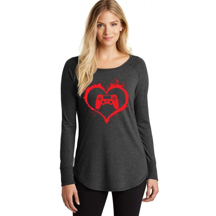 Gamer Heart Women's Perfect Tri Tunic Long Sleeve Shirt