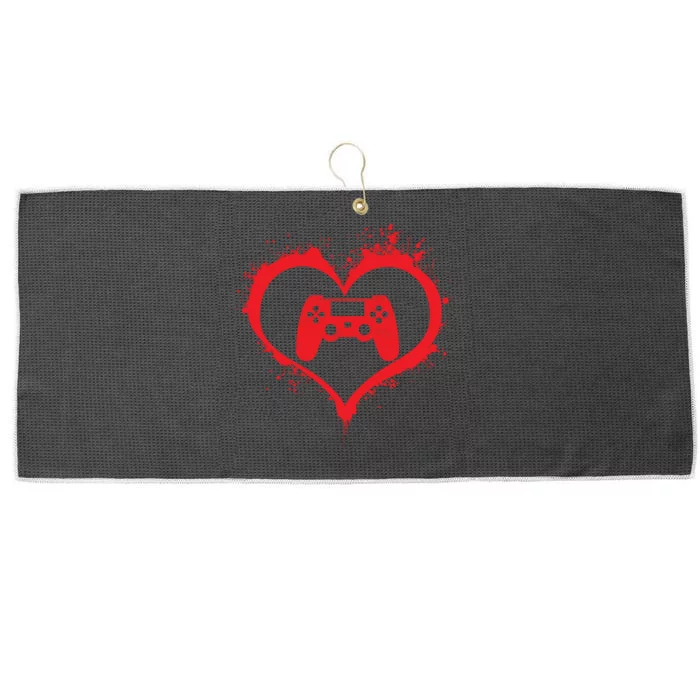 Gamer Heart Large Microfiber Waffle Golf Towel