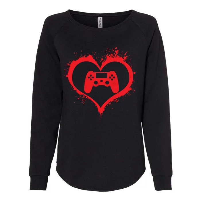 Gamer Heart Womens California Wash Sweatshirt