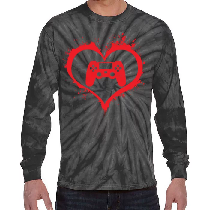 Gamer Heart Tie-Dye Long Sleeve Shirt