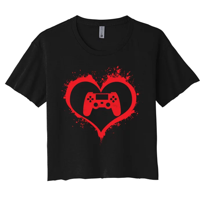 Gamer Heart Women's Crop Top Tee