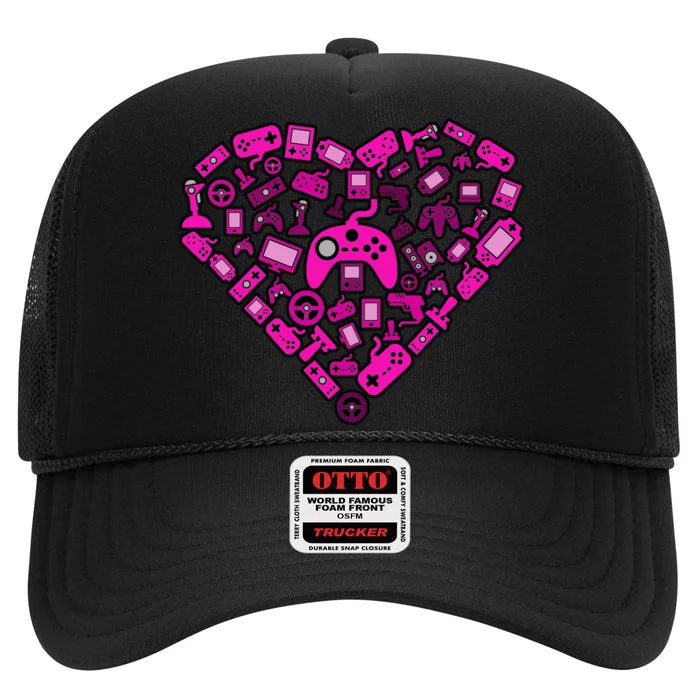 Gamer Love High Crown Mesh Trucker Hat