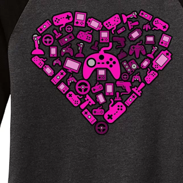 Gamer Love Women's Tri-Blend 3/4-Sleeve Raglan Shirt