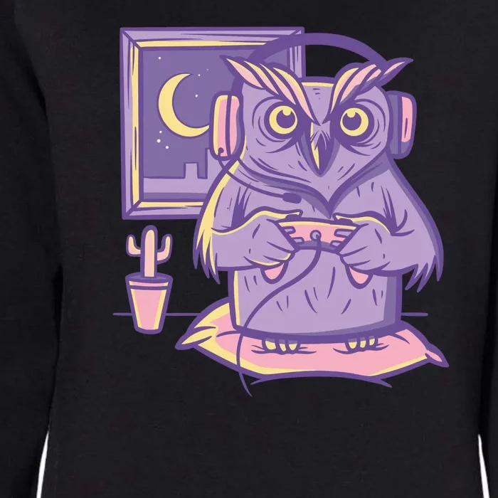 Gamer Owl Womens California Wash Sweatshirt