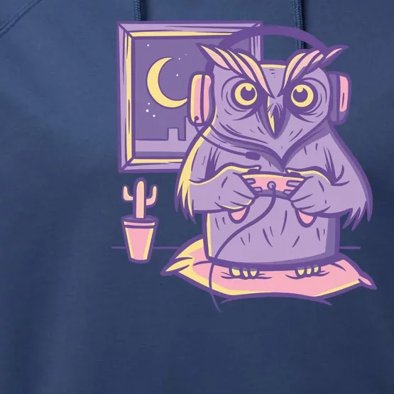 Gamer Owl Performance Fleece Hoodie