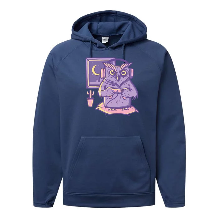 Gamer Owl Performance Fleece Hoodie