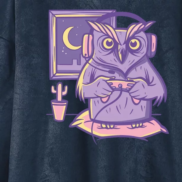 Gamer Owl Hooded Wearable Blanket