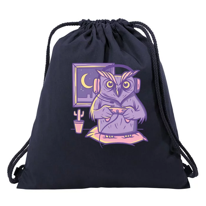 Gamer Owl Drawstring Bag