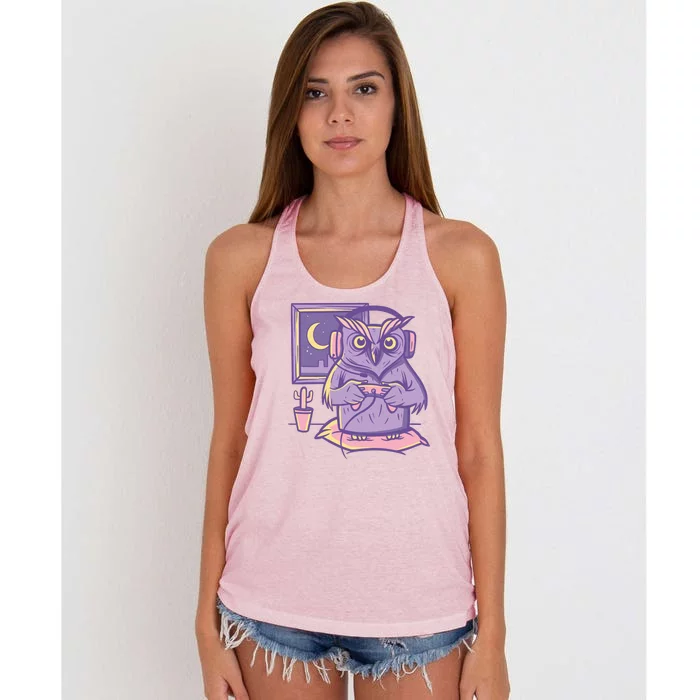 Gamer Owl Women's Knotted Racerback Tank