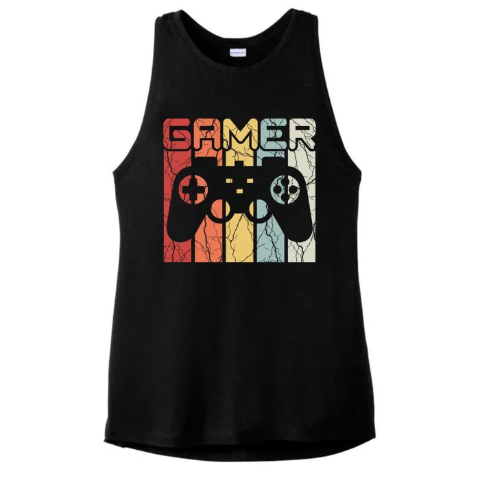 Gamer Retro Controller Ladies Tri-Blend Wicking Tank