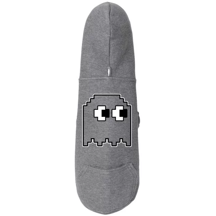 Gamer Retro Pixel Ghost Funny Halloween Doggie 3-End Fleece Hoodie