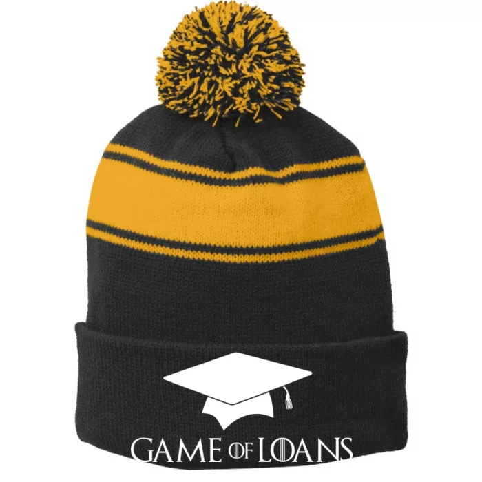 Games Of Loans Stripe Pom Pom Beanie