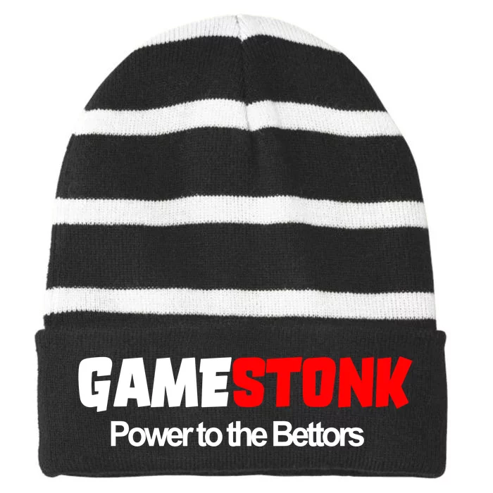 Gamestonk Power To The Bettors Striped Beanie with Solid Band