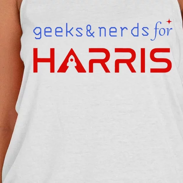 Geeks And Nerds For Kamala Harris Geeks And Nerds For Harris Women's Knotted Racerback Tank