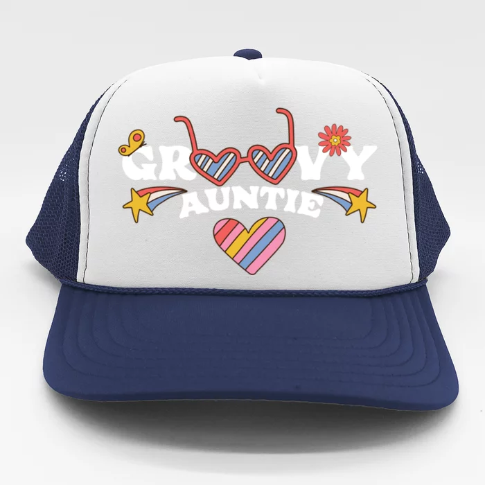 Groovy Auntie Nephew Niece Aunt Gift Trucker Hat