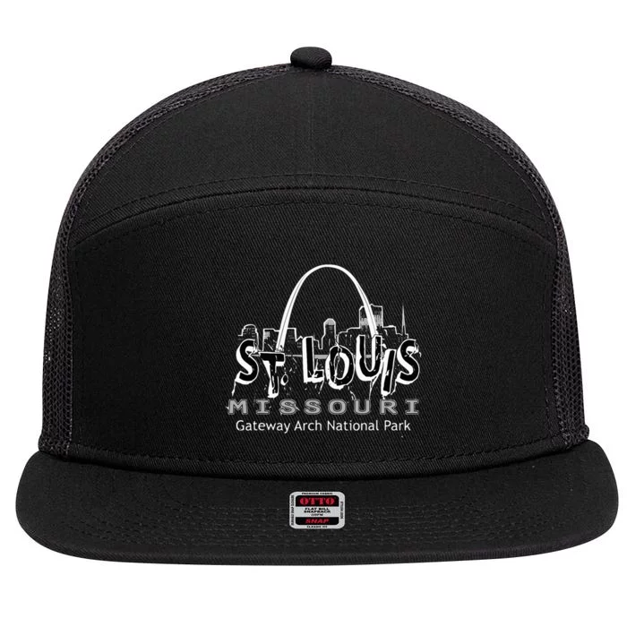 Gateway Arch National Park St. Louis Missouri Souvenir 7 Panel Mesh Trucker Snapback Hat