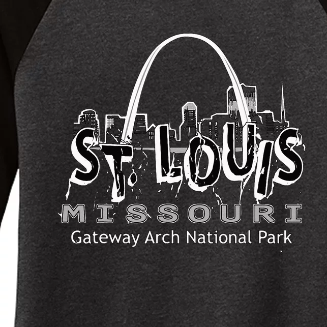 Gateway Arch National Park St. Louis Missouri Souvenir Women's Tri-Blend 3/4-Sleeve Raglan Shirt